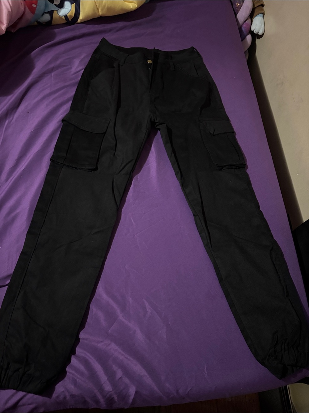 Men's Black Cargo Jogger Pants - Classic Utility Style